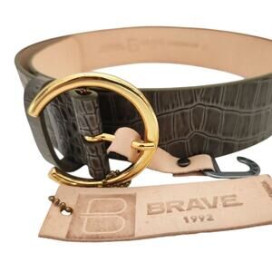 NWT! Brave‎ Leather Caprina Belt 3205 Green Size-28